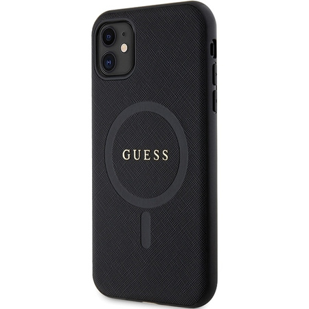 Original Case IPHONE 11 / XR Guess Hardcase Saffiano MagSafe (GUHMN61PSAHMCK) black