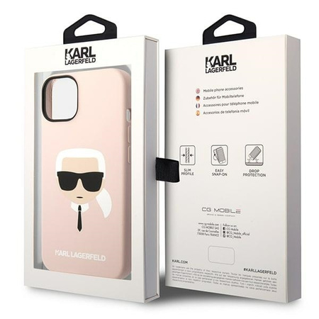 Karl Lagerfeld KLHCP14MSLKHLP iPhone 14 Plus 6,7" hardcase różowy/pink Silicone Karl`s Head