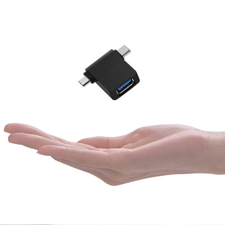 Ugreen adapter przejściówka OTG USB USB 3.2 Gen 1 (5Gbps) - USB Typ C / micro USB czarny (30453)