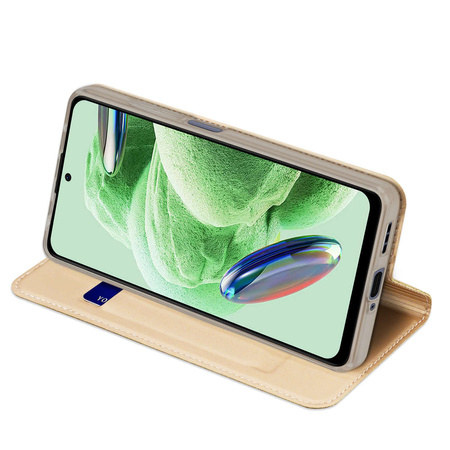 Dux Ducis Skin Pro Hülle für Xiaomi Redmi Note 12 Pro+ Flip Card Wallet Stand Gold