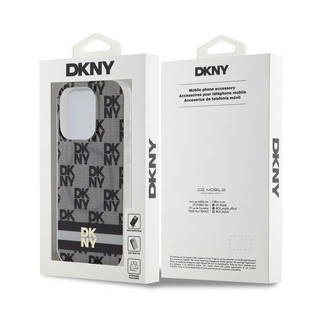 DKNY DKHMP14XHCPTSK iPhone 14 Pro Max 6.7" czarny/black hardcase IML Checkered Mono Pattern & Printed Stripes MagSafe