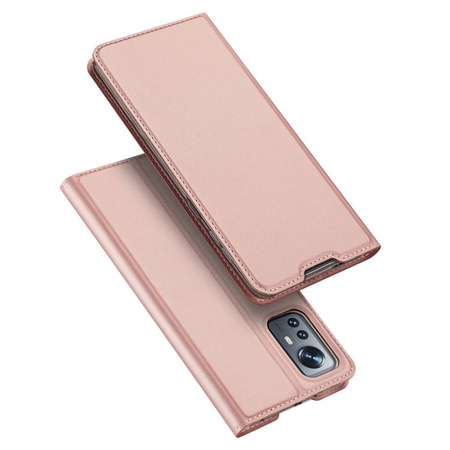 Schutzhülle XIAOMI 12 LITE mit einem Flip Dux Ducis Skin Leder hell-pink