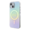 Original Case APPLE IPHONE 15 Guess Hardcase IML Iridescent MagSafe (GUHMP15SHITSQ) turquoise