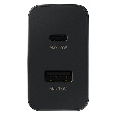 Samsung Fast Duo szybka ładowarka sieciowa USB / USB Typ C Power Delivery 3.0 Quick Charge 2.0 35W 3A czarny (EP-TA220NBEGEU)