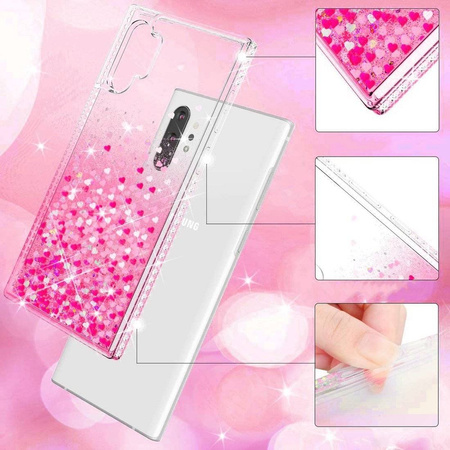 Etui IPHONE 12 MINI Diamond Liquid Przelewany Brokat różowe