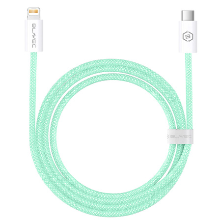 Blavec Kabel Candy oplot - Typ C na Lightning - PD 20W 2,4A 1 metr (CCA-CL24GN10) zielony