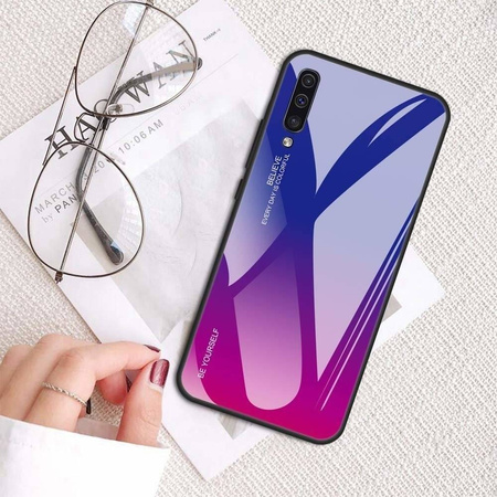 Etui Szklane Glass case Gradient IPHONE 11 PRO MAX niebiesko-różowe