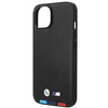 Original Case IPHONE 14 BMW Leather Stamp Tricolor MagSafe (BMHMP14S22PTDK) black