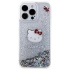 Hello Kitty Liquid Glitter Charms Kitty Head case for iPhone 15 Pro Max - silver