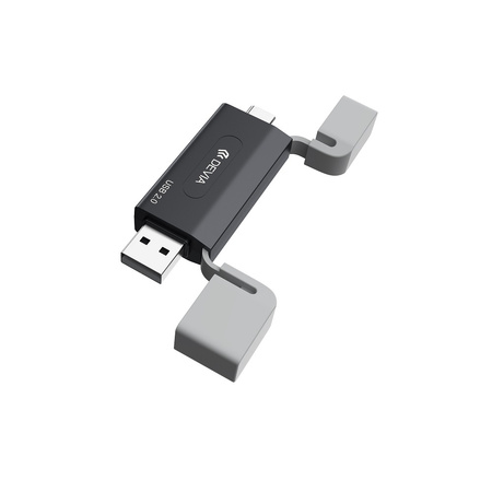 Devia czytnik kart 2w1 EL239 USB/USB-C 2.0 czarny