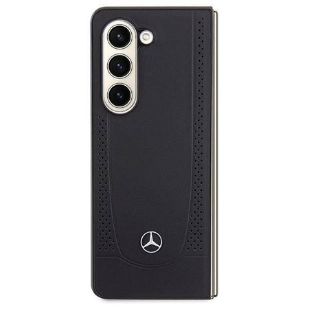 Original Handyhülle SAMSUNG GALAXY Z FOLD 5 Mercedes Hardcase Leather Urban (MEHCZFD5ARMBK) schwarz