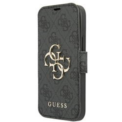 Guess etui do iPhone 13 Pro Max 6,7&quot; GUBKP13X4GMGGR szary book case 4G Big Metal Logo