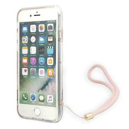 Etui IPHONE SE 2022 / SE 2020 / 7 / 8 Guess Hardcase 4G Print Strap (GUOHCI8H4STP) różowe