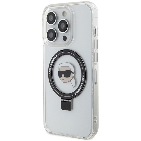 Karl Lagerfeld KLHMP15LHMRSKHH iPhone 15 Pro 6.1&quot; white/white hardcase Ring Stand Karl Head MagSafe