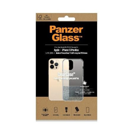 Case IPHONE 13 PRO MAX PanzerGlass ClearCase Antibacterial Military (0314) Grade Clear