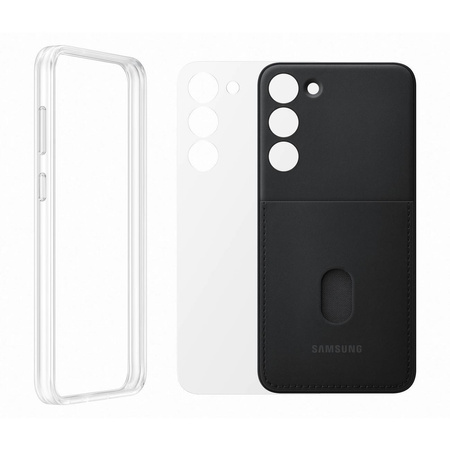 Samsung Frame Cover Hülle für Samsung Galaxy S23+ Hülle mit austauschbaren Rückseiten schwarz (EF-MS916CBEGWW)