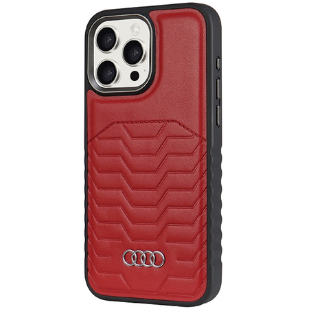 Audi Synthetic Leather MagSafe iPhone 14 Pro Max 6.7" czerwony/red hardcase AU-TPUPCMIP14PM-GT/D3-RD