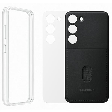 Samsung Frame Cover Hülle für Samsung Galaxy S23 Hülle mit austauschbaren Rückseiten schwarz (EF-MS911CBEGWW)