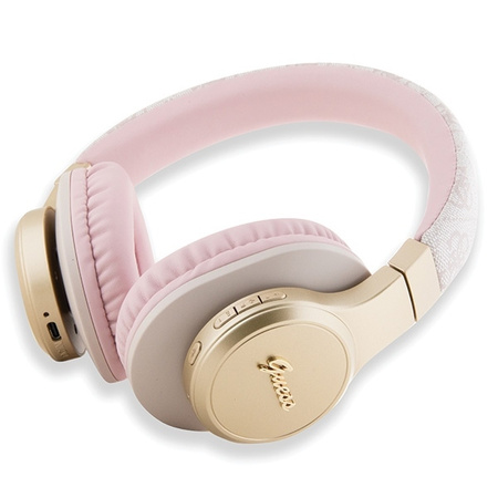 Guess Bluetooth on-ear headphones GUBH604GEMP pink/pink 4G Script