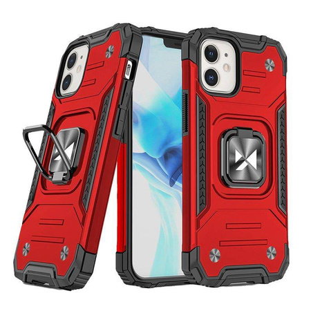 Wozinsky Ring Armor Hülle für iPhone 14 gepanzerte Hülle magnetischer Haltering rot