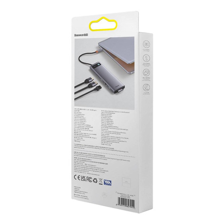 Baseus Metal Gleam Multifunktions-HUB USB Typ C 12in1 HDMI / DP / USB Typ C / Miniklinke 3,5 mm / RJ45 / SD (WKWG020213)