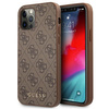 Original Case IPHONE 12 / 12 PRO Guess Hard Case 4G Metal Gold Logo (GUHCP12MG4GFBR) brown