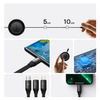 Baseus Bright Mirror 2 retractable cable 3in1 USB Type A - micro USB + Lightning + USB Type C 66W 1.1m black (CAMJ010101)