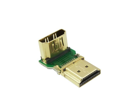 Ugreen adapter łącznik kątowy HDMI dolny czarny (20109)