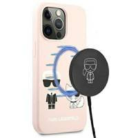 Karl Lagerfeld KLHMP13XSSKCI iPhone 13 Pro Max 6,7" hardcase jasnoróżowy/light pink Silicone Ikonik Karl & Choupette Magsafe