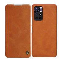 Nillkin Qin Case Case für Xiaomi Poco M4 Pro 5G Kameraschutz Holster Cover Flip Cover Braun