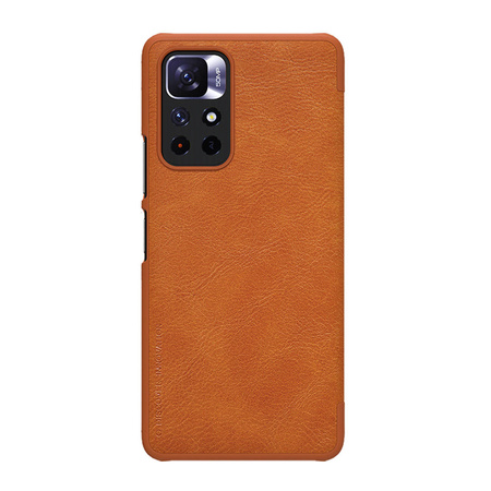 Nillkin Qin Case Case für Xiaomi Poco M4 Pro 5G Kameraschutz Holster Cover Flip Cover Braun