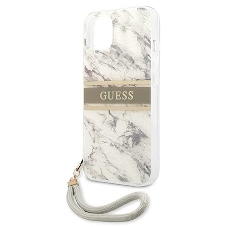 Guess GUHCP13SKMABGR iPhone 13 mini 5,4" szary/grey hardcase Marble Strap Collection