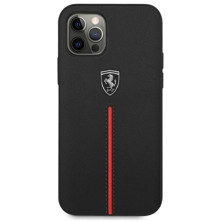 Ferrari FEOMSHCP12LBK iPhone 12 Pro Max czarny/black hardcase Off Track Leather Nylon Stripe