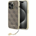 Guess GUHCP15LGF4GBR iPhone 15 Pro 6,1&quot; braun/braunes Hardcase 4G Charms Collection