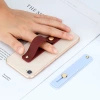 Self-adhesive finger holder with zipper - light blue