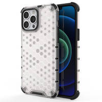 Honeycomb Case armor cover with TPU Bumper for iPhone 13 Pro Max transparent