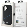 Original Handyhülle IPHONE 16 BMW Hardcase Signature Leather Textured & Line MagSafe (BMHMP16S23RDCLK) schwarz