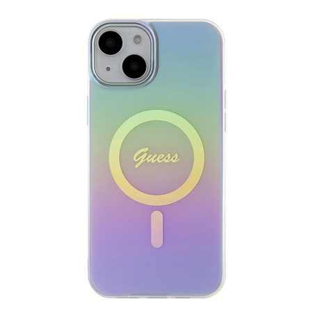 Original Case APPLE IPHONE 15 Guess Hardcase IML Iridescent MagSafe (GUHMP15SHITSU) purple