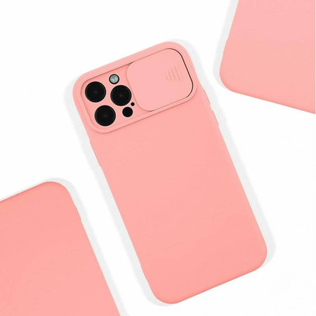 Etui SAMSUNG GALAXY A03S Silikonowe z Osłoną na Aparat Silicone Lens brzoskwiniowe