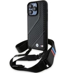 Etui BMW M Edition Carbon Stripe & Strap na iPhone 15 Pro - czarne