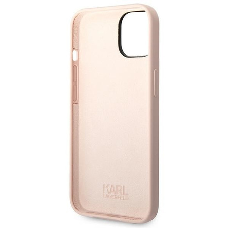 Original Handyhülle IPHONE 14 PLUS Karl Lagerfeld Hardcase Silicone Choupette Body (KLHCP14MSLCTPI) hell-pink