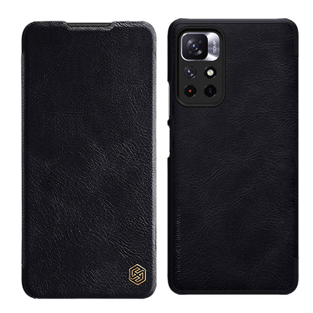 Nillkin Qin Case Case für Xiaomi Poco M4 Pro 5G Kameraschutz Holster Cover Flip Cover Schwarz