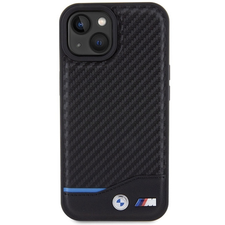 Etui BMW Leather Carbon na iPhone 15 - czarne