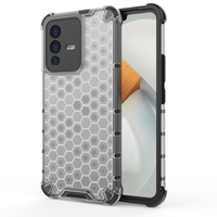 Honeycomb case armored cover with a gel frame for Vivo V23 5G transparent