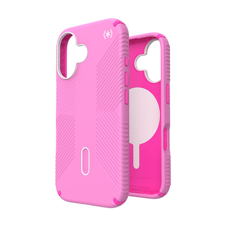 Speck Presidio2 Grip ClickLock & MagSafe - Etui iPhone 16 (True Pink / Shocking Pink / White)