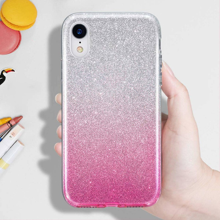 Case IPHONE 13 Glitter silver & pink