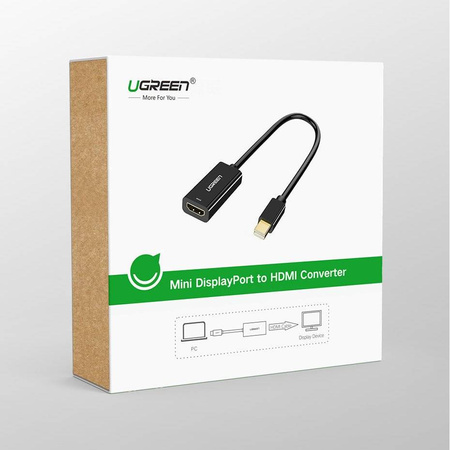 Ugreen kabel adapter przejściówka 4K HDMI (żeński) - Mini DisplayPort (męski - Thunderbolt 2.0) biały (MD112 10460)