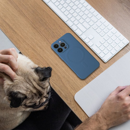 Futerał SILICONE MAG COVER kompatybilny z MagSafe do SAMSUNG S25 Ultra niebieski