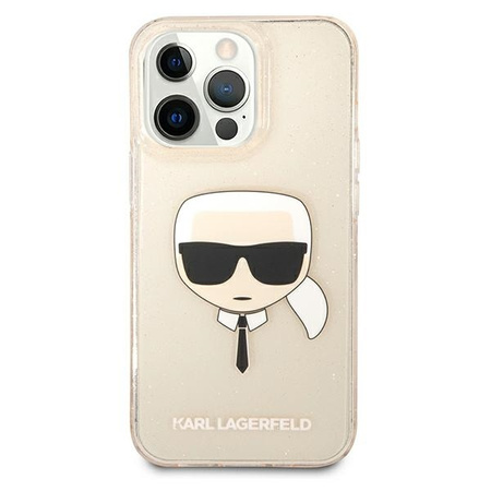 Karl Lagerfeld KLHCP13XKHTUGLGO iPhone 13 Pro Max 6,7" złoty/gold hardcase Glitter Karl`s Head