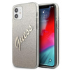 Guess Glitter Gradient Script - Etui iPhone 12 mini (złoty)